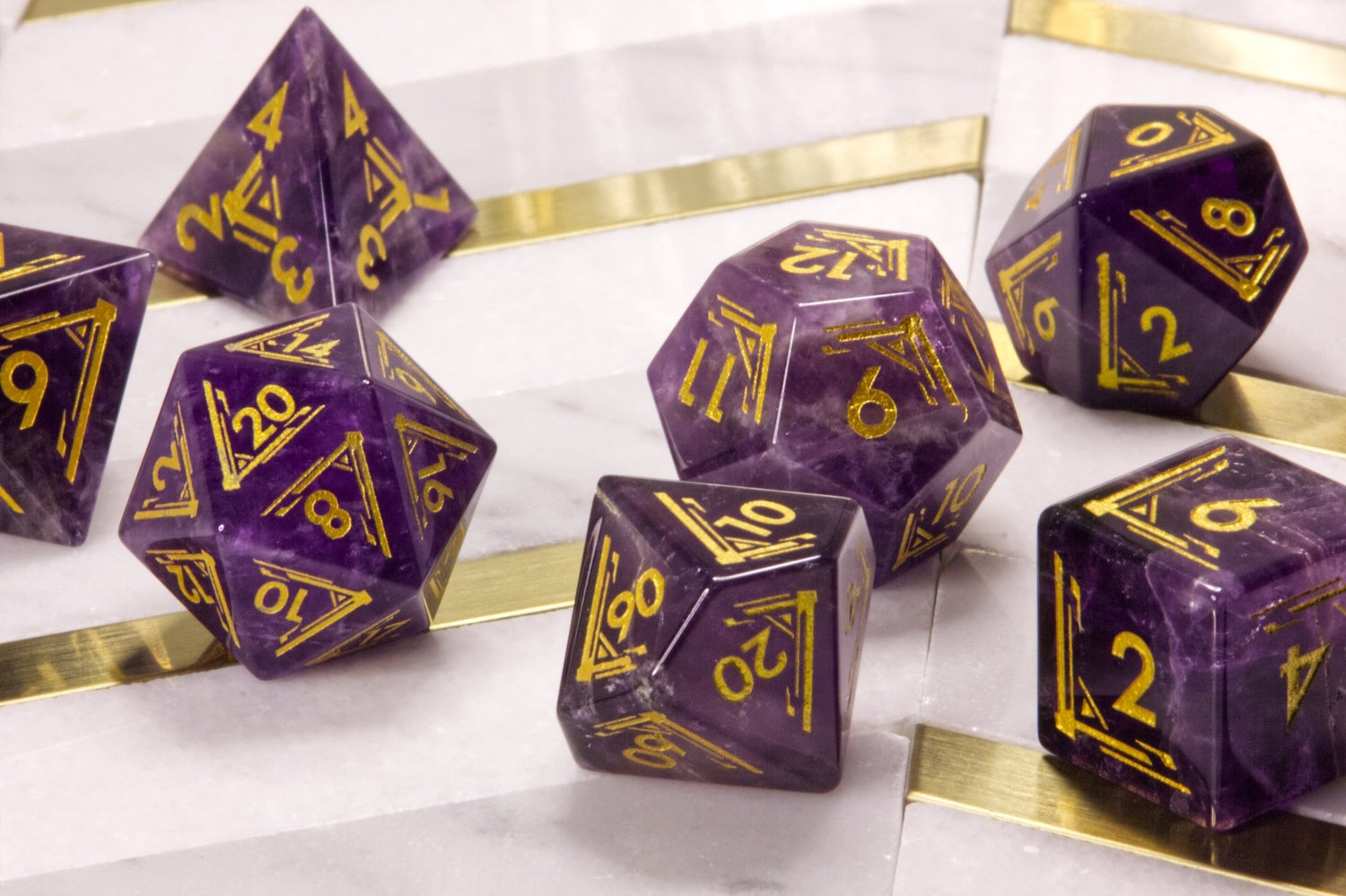 Art Deco Amethyst Dice - Summit Dice