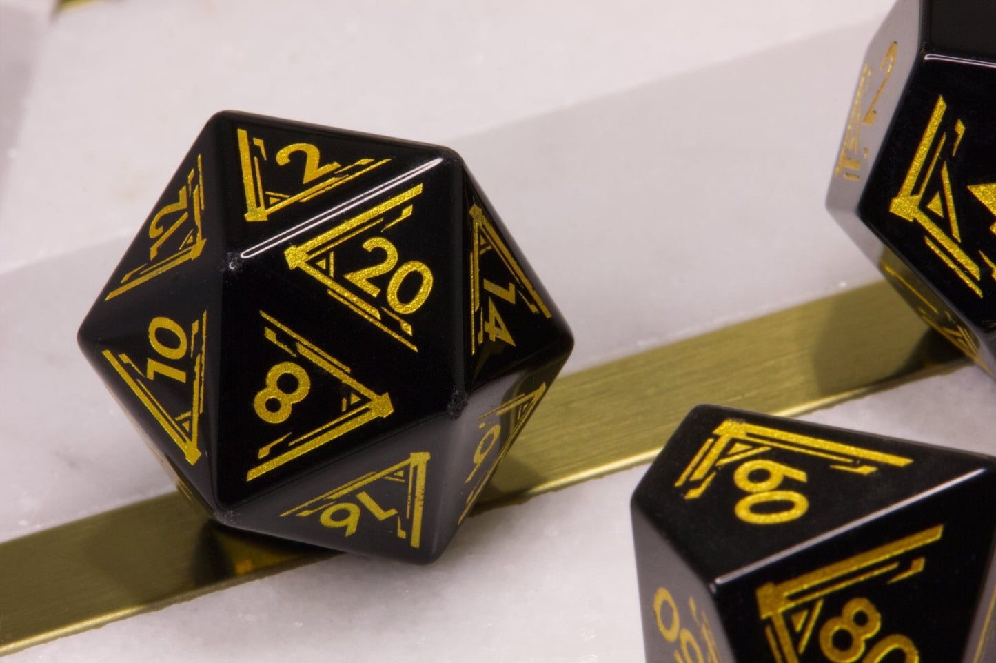 Art Deco Obsidian Dice - Summit Dice