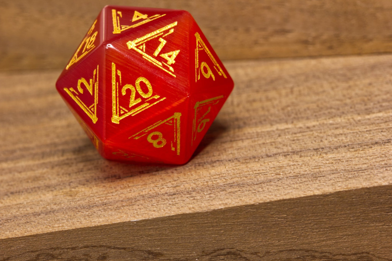 Art Deco Red Catseye Dice - Summit Dice