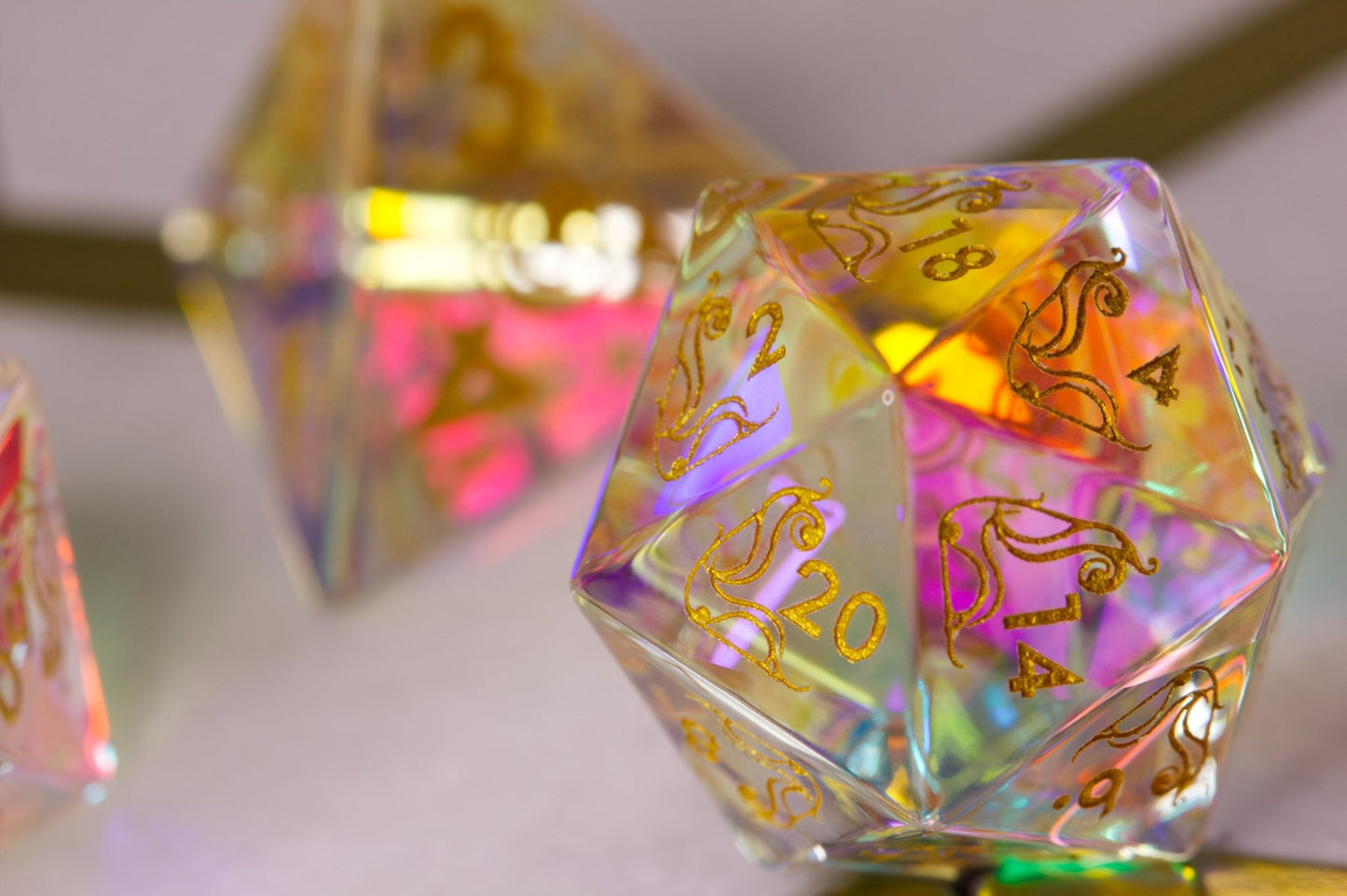 Art Nouveau Dichroic Glass Dice - Summit Dice