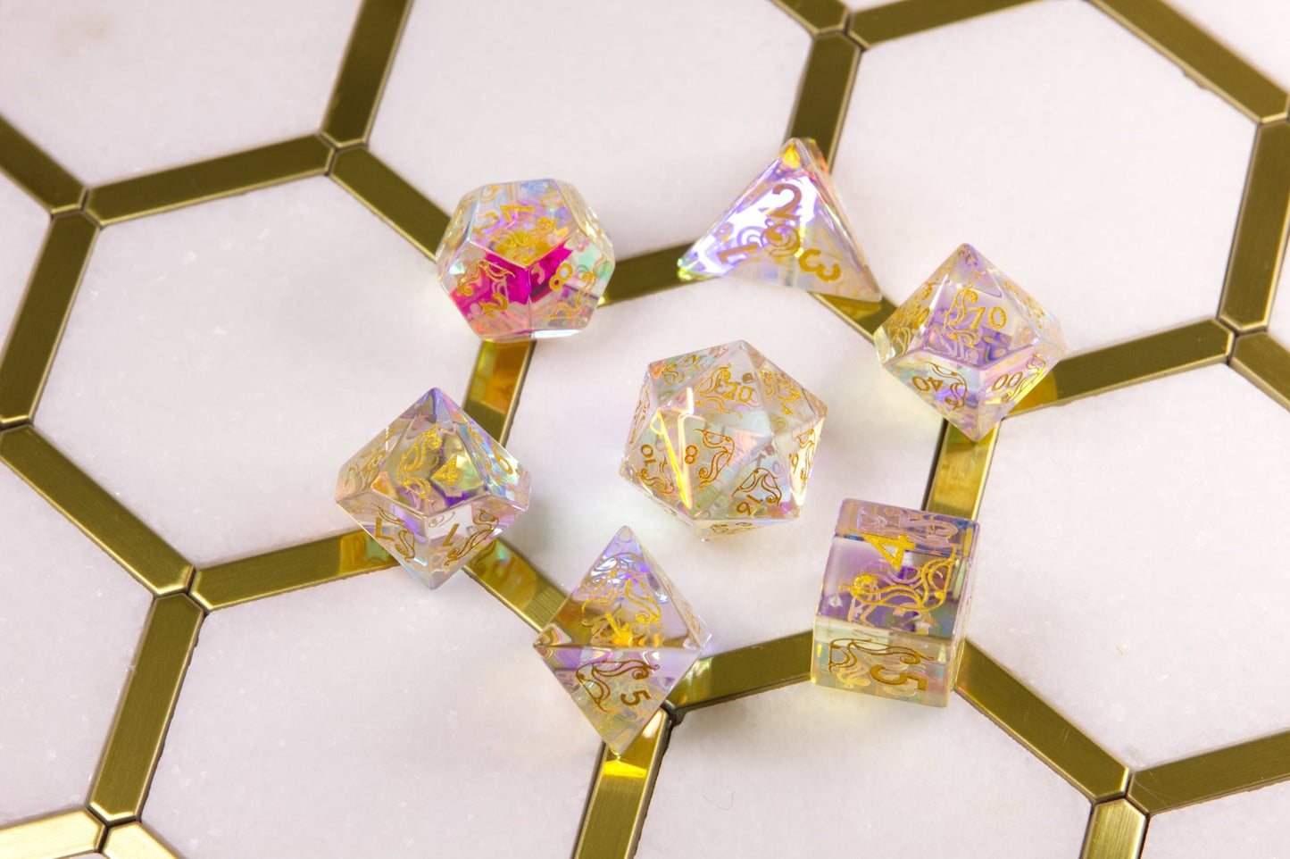 Art Nouveau Dichroic Glass Dice - Summit Dice