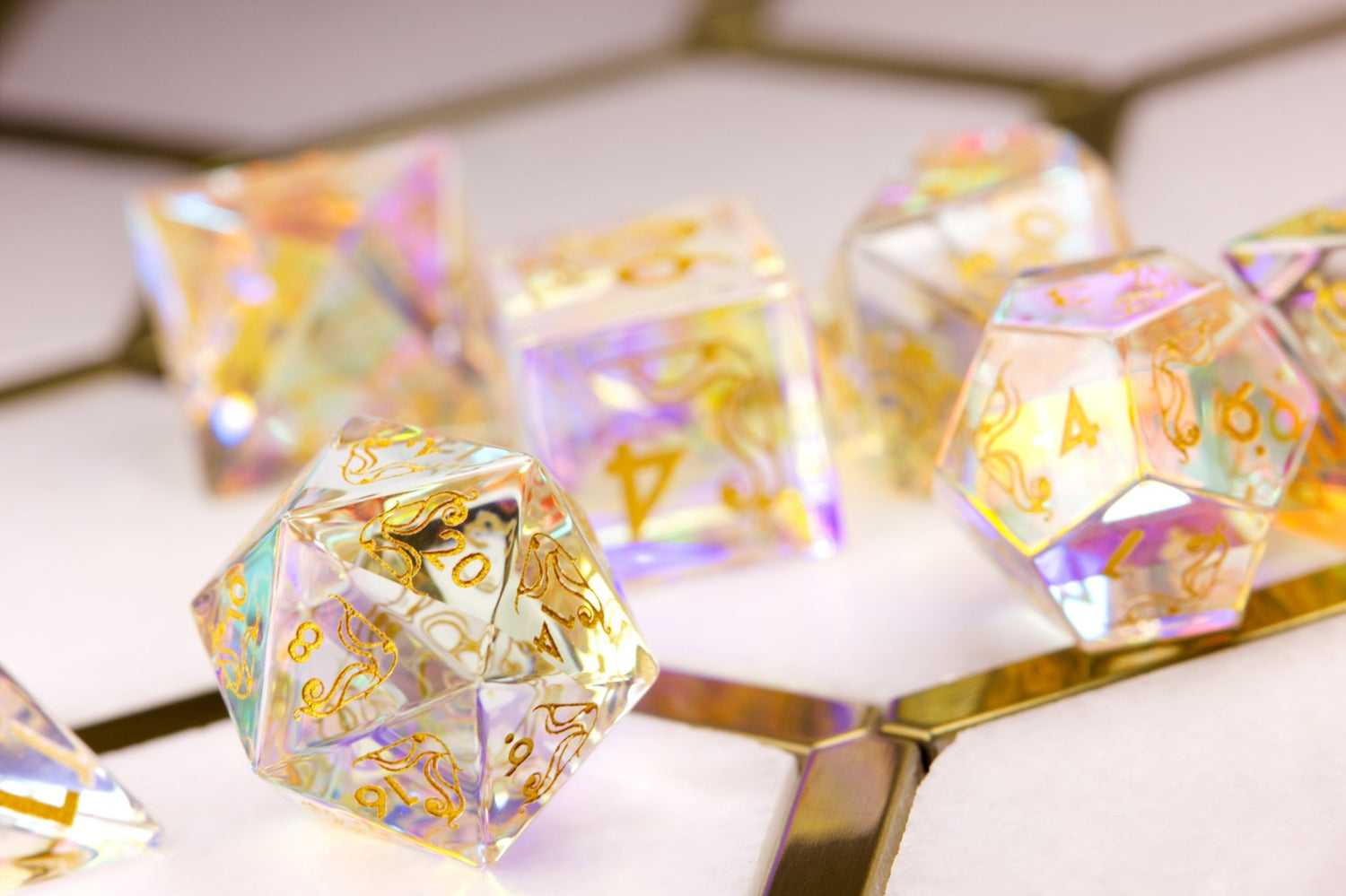 Art Nouveau Dichroic Glass Dice - Summit Dice