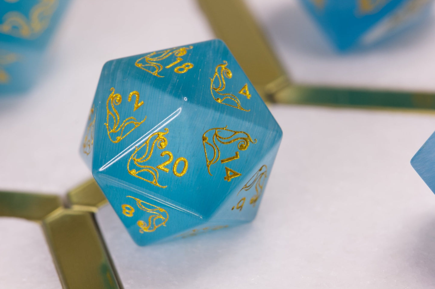 Art Nouveau Light Blue Catseye Dice - Summit Dice