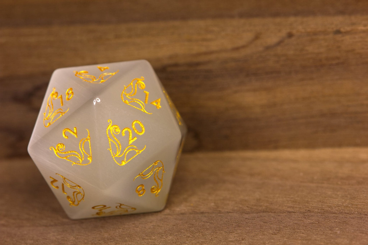 Art Nouveau White Catseye Dice - Summit Dice